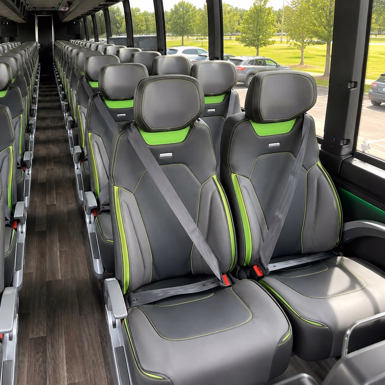56 passenger charter bus interior